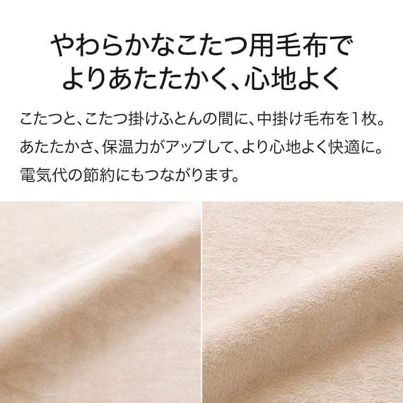こたつ中掛け毛布 長方形(SL2501 BE) 3枚目画像