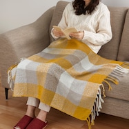 ひざ掛け チェック(CK2501 YE)