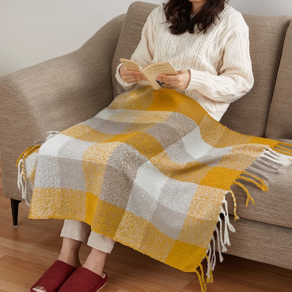 ひざ掛け チェック(CK2501 YE) 1枚目画像