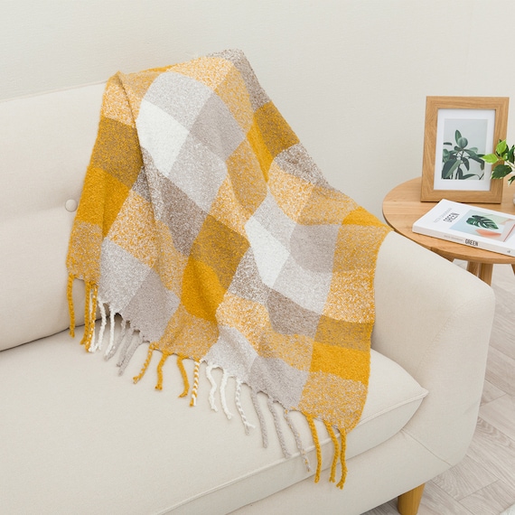 ひざ掛け チェック(CK2501 YE) 3枚目画像