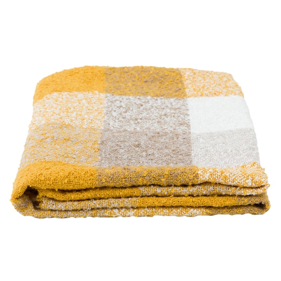 ひざ掛け チェック(CK2501 YE) 4枚目画像