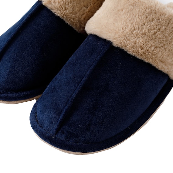 スリッパ(スエードボア ngSR10a ネイビー L) 3枚目画像