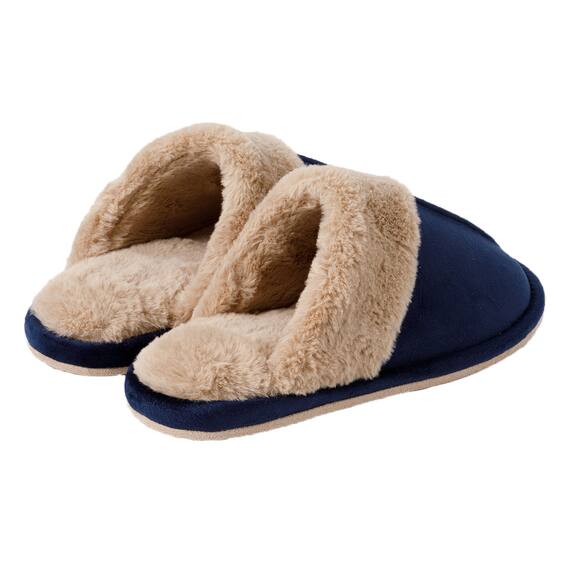 スリッパ(スエードボア ngSR10a ネイビー L) 5枚目画像