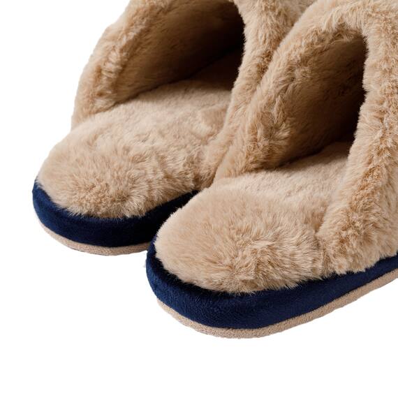 スリッパ(スエードボア ngSR10a ネイビー L) 6枚目画像