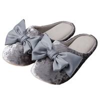 ルームシューズ(リボン グレー M　ngRSx6a )