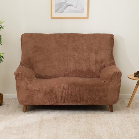 肘付ストレッチソファカバー(Nウォーム2509 BR2P) 3枚目画像