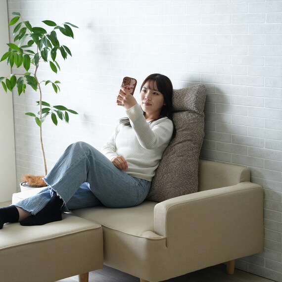 背もたれクッション (ベージュ) 2枚目画像