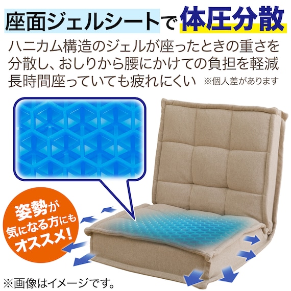 コンパクト座椅子(LC-A04SQ ベージュ) 6枚目画像