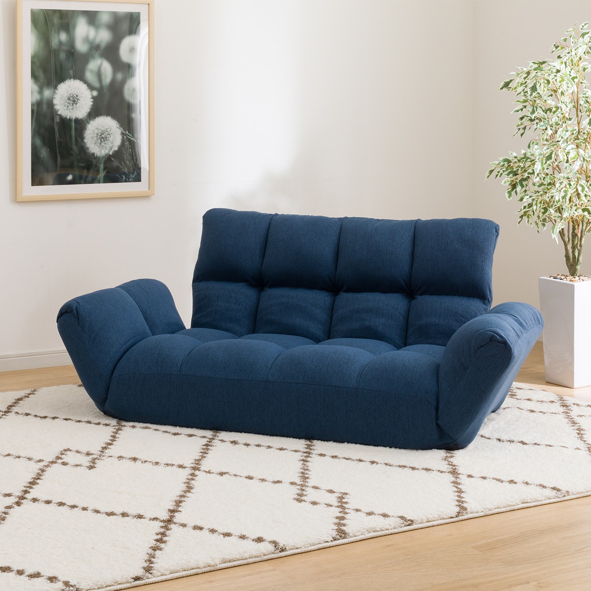 ポケットコイル 2WAYカジュアルソファ 布張りタイプ (CS-N03PK NV