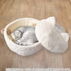 鍋型ペットベッド(アイボリー R40) 4枚目画像
