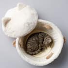 鍋型ペットベッド(アイボリー R40) 5枚目画像