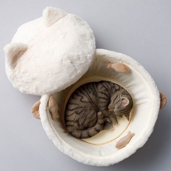 鍋型ペットベッド(アイボリー R40) 5枚目画像