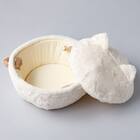 鍋型ペットベッド(アイボリー R40) 6枚目画像