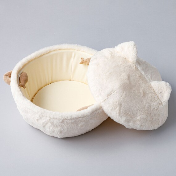 鍋型ペットベッド(アイボリー R40) 6枚目画像