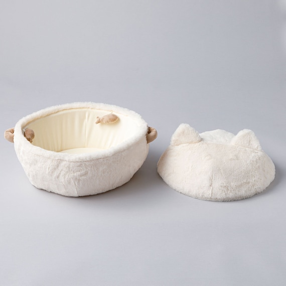 鍋型ペットベッド(アイボリー R40) 9枚目画像