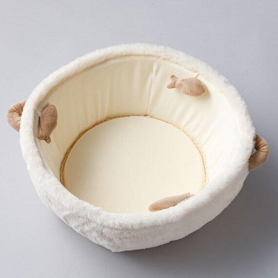鍋型ペットベッド(アイボリー R40) 10枚目画像