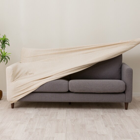 肘付ストレッチソファカバー(SC-A11RS 3PW ベージュ) 7枚目画像