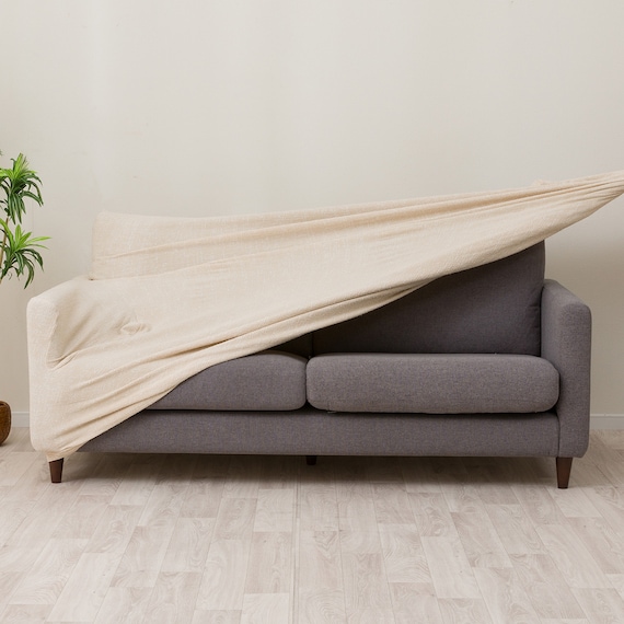 肘付ストレッチソファカバー(SC-A11RS 3PW ベージュ) 7枚目画像