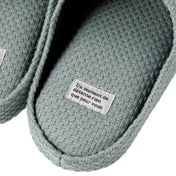 ニット風ルームシューズ(KN2601 グリーン M) 3枚目画像