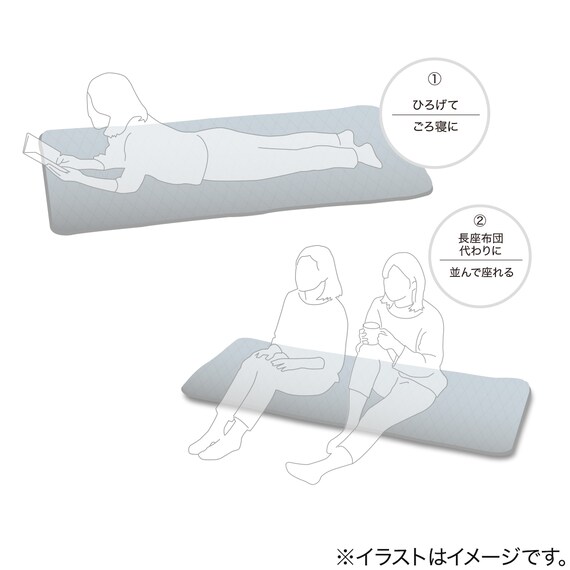 大判フロアクッション(Nクール極冷26 グレー) 2枚目画像