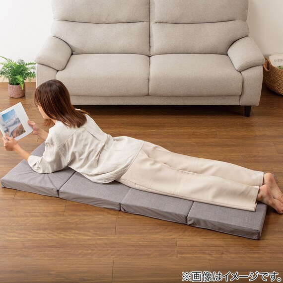 4つ折りフロアクッション(Nクール極冷26 グレー) 3枚目画像