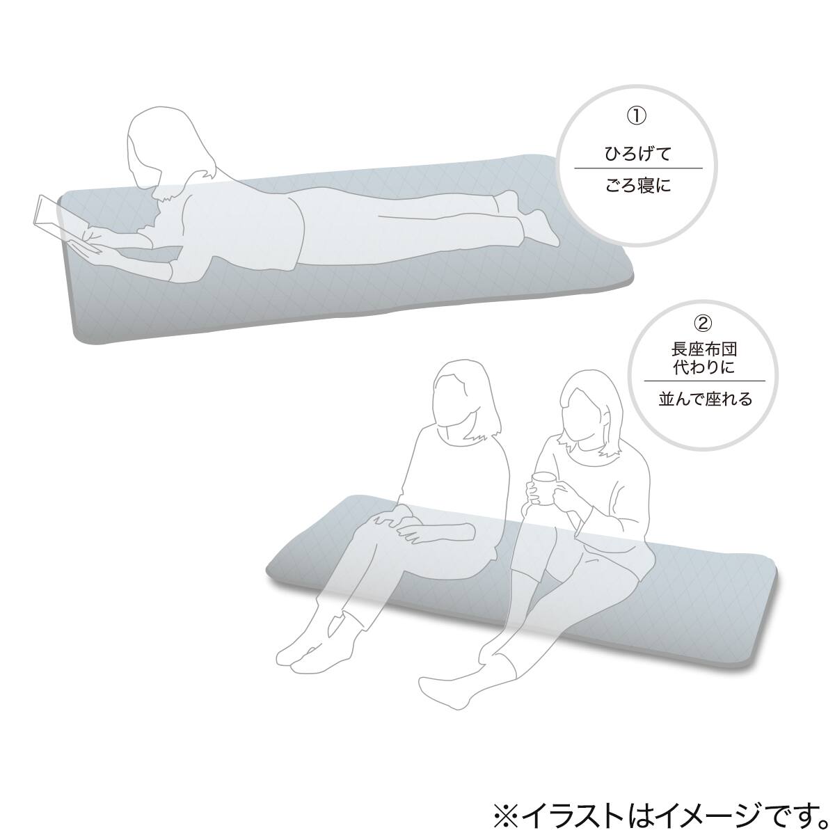 大判フロアクッション(Nクール極冷26 ネイビー) | ニトリネット【公式