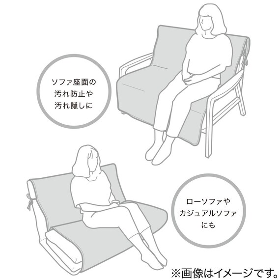 肘無しソファパッド(Nクール NC2602LV ブルー 2P) 3枚目画像