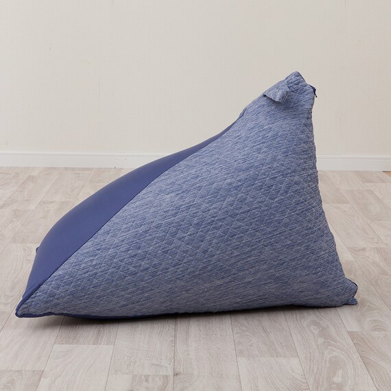 三角ビーズソファ専用カバー(Nクール ブルー NC2603) 4枚目画像