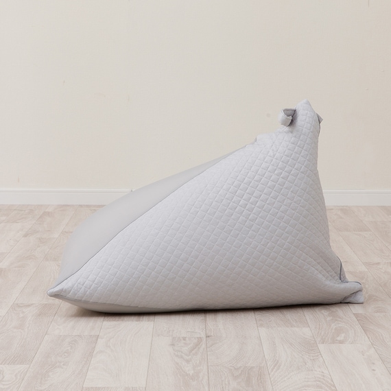 三角ビーズソファ専用カバー(Nクール極冷 グレー NCG2608) 4枚目画像