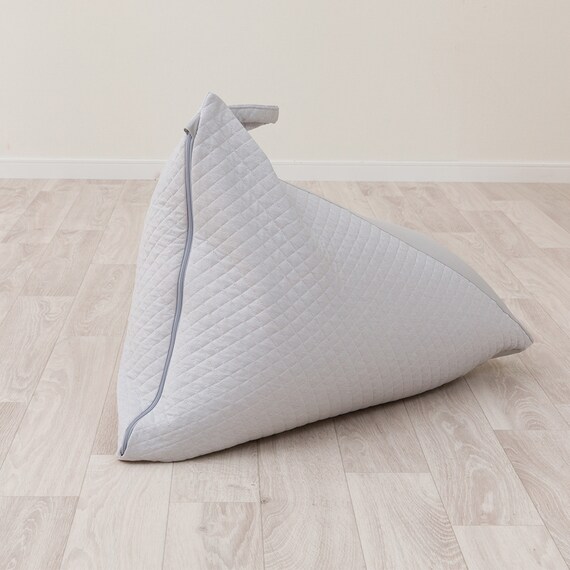 三角ビーズソファ専用カバー(Nクール極冷 グレー NCG2608) 5枚目画像