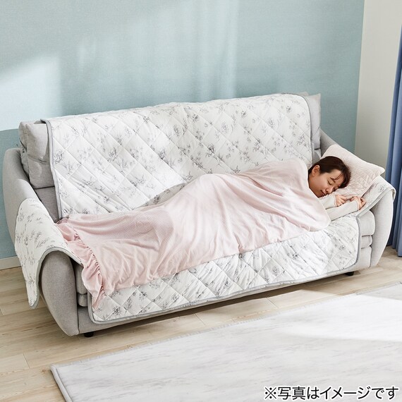 ヒジ付きソファパッド 3人掛け用(Nクール極冷 ラインアート) 2枚目画像