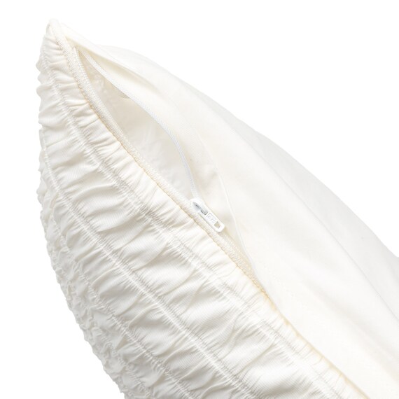 クッションカバー(Nクール極冷 くしゅくしゅ アイボリー rSCq) 5枚目画像