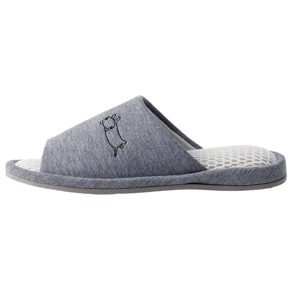 スリッパ M(デコネコMS グレー SnrSRm3s) 4枚目画像