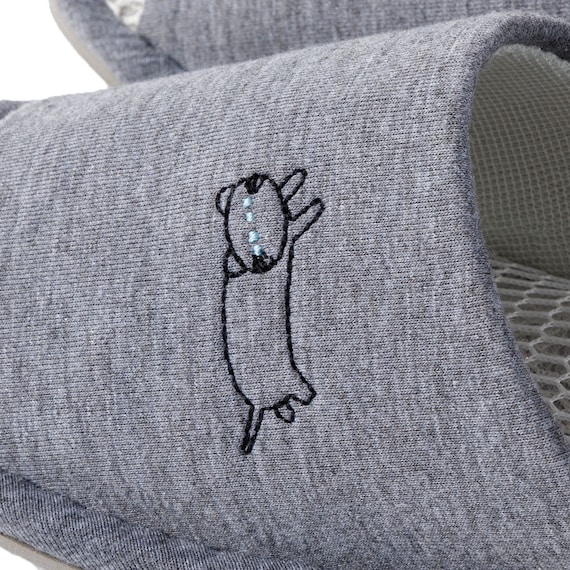 スリッパ M(デコネコMS グレー SnrSRm3s) 5枚目画像