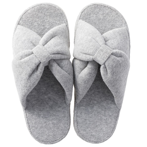 スリッパ M(Pリボン グレー nrSRm2s) 2枚目画像