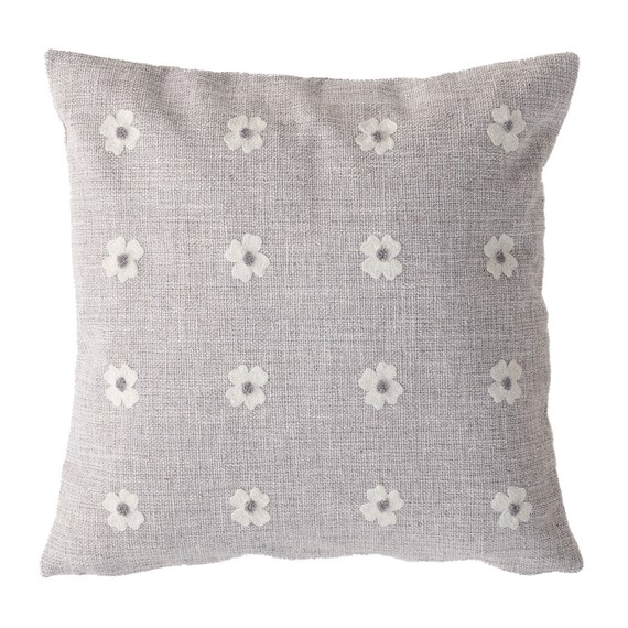 クッションカバー(花 グレー rSCy6s) 1枚目画像