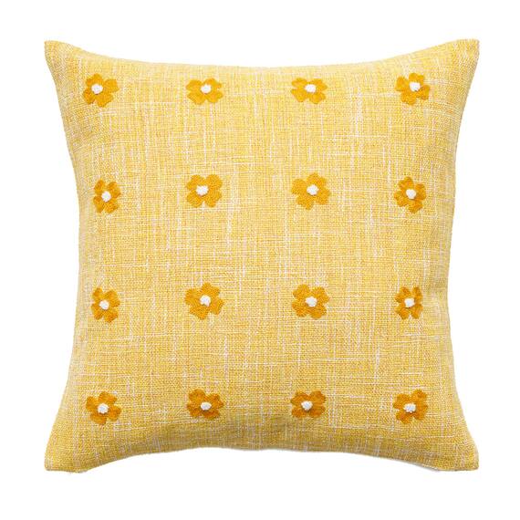 クッションカバー(ハナ イエロー rSCy11s ) 1枚目画像