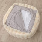 ふわとろ ポコポコ ビーズクッション スクエア アイボリー 7枚目画像