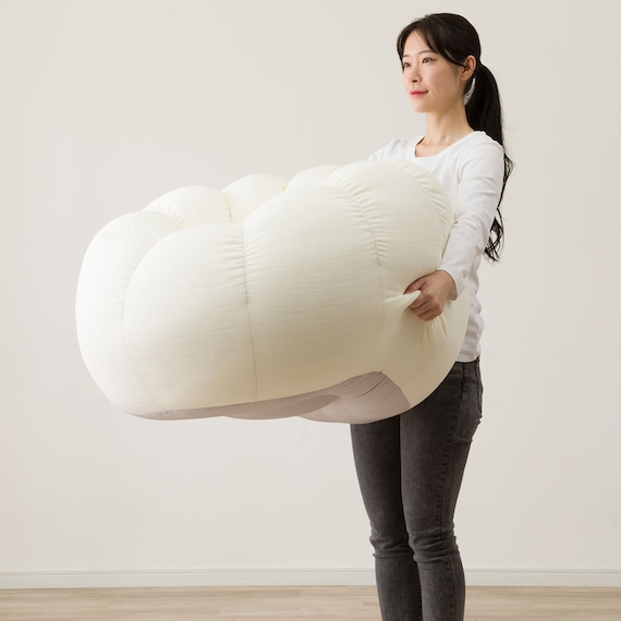 ふわもち フラワービーズソファ Small アイボリー 6枚目画像