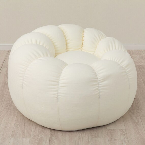 ふわもち フラワービーズソファ Small アイボリー 10枚目画像