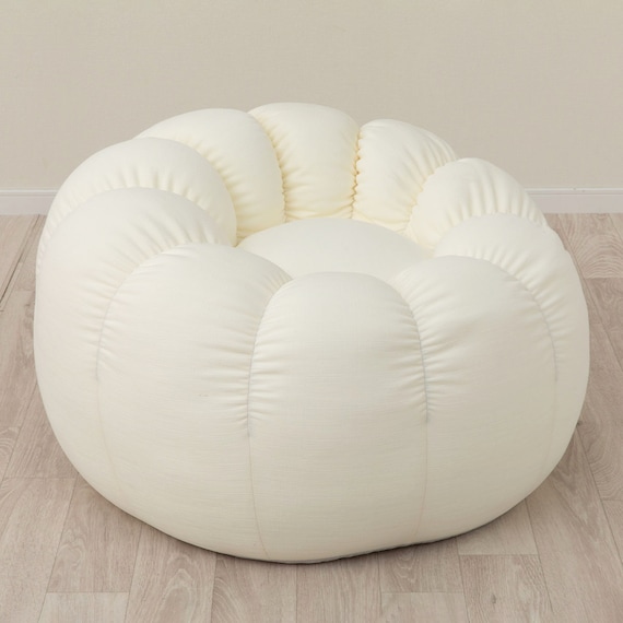 ふわもち フラワービーズソファ Small アイボリー 10枚目画像