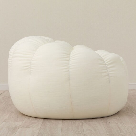 ふわもち フラワービーズソファ Small アイボリー 11枚目画像