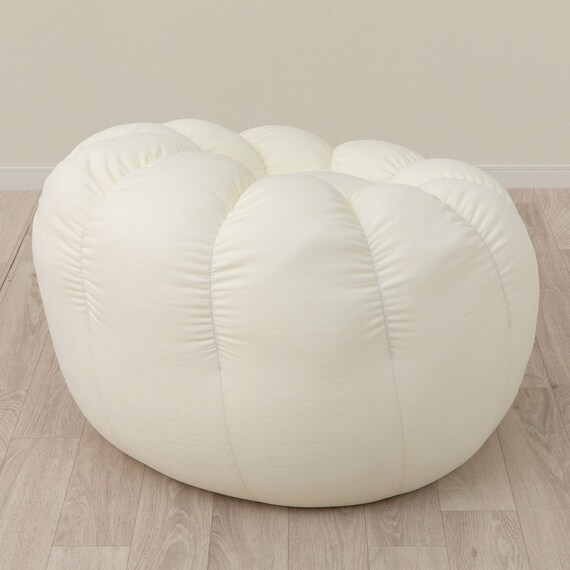 ふわもち フラワービーズソファ Small アイボリー 12枚目画像