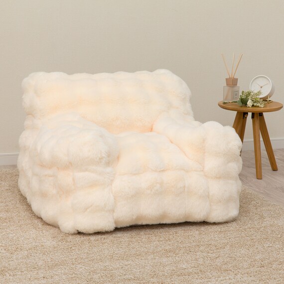 ふわとろ ポコポコ ビーズソファ Small アイボリー 1枚目画像