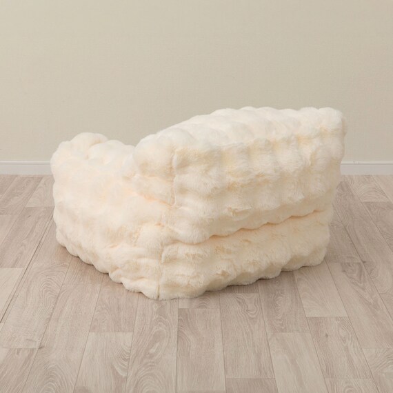 ふわとろ ポコポコ ビーズソファ Small アイボリー 6枚目画像