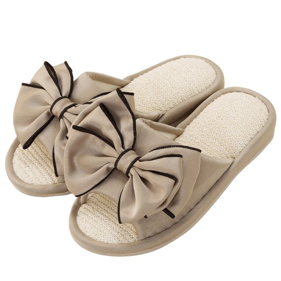 スリッパ M (リボンパイル モカ nrSRx3s) 1枚目画像