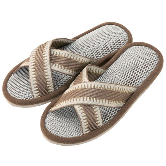 スリッパ M (クロス ブラウンnrSRx7s) 1枚目画像