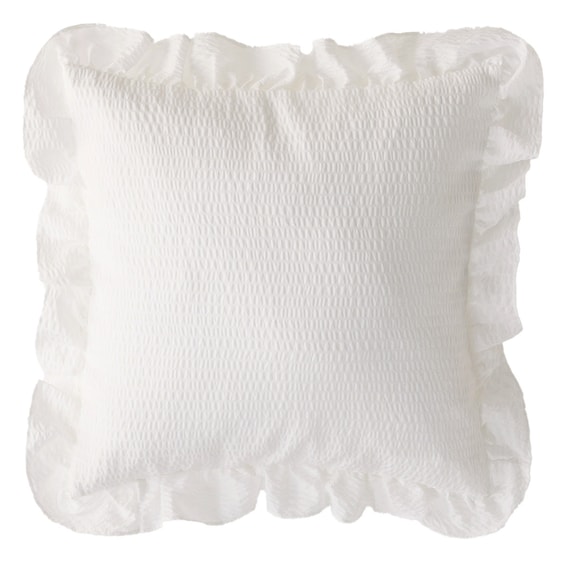 クッションカバー(フリル アイボリー rSCqe1) 1枚目画像