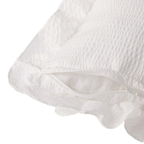 クッションカバー(フリル アイボリー rSCqe1) 3枚目画像