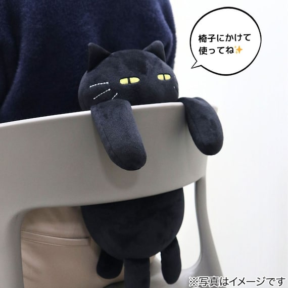 背当てクッション(デコネコ ブラック) 3枚目画像